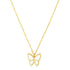 14k Yellow Gold High Polish Butterfly Peral Paste Necklace by Bids.com