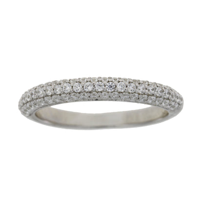 Cubic Zirconium Wedding Band Ring Sterling Silver by Bids.com