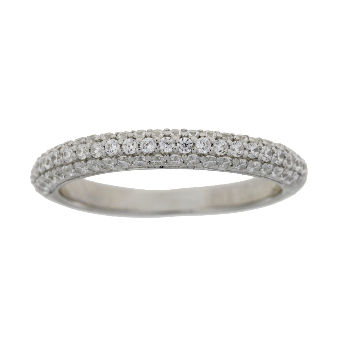 Cubic Zirconium Wedding Band Ring Sterling Silver by Bids.com