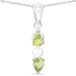 1.40 Carat Genuine Peridot and Pearl .925 Sterling Silver Pendant  DestGlow
