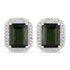 3.57 Carat Genuine Green Tourmaline and White Diamond 14K Yellow Gold Earrings by Bids.com