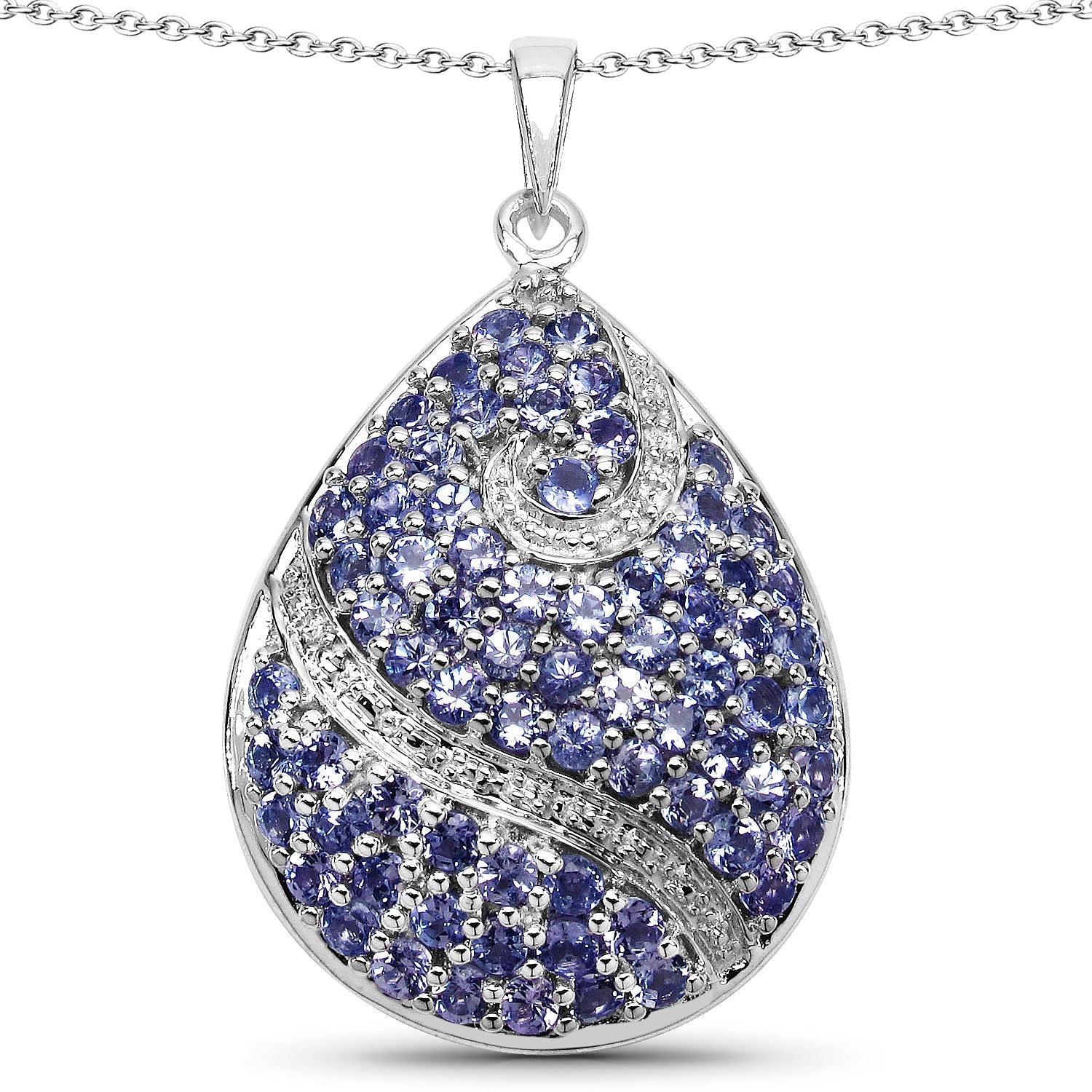 4.72 Carat Genuine Tanzanite .925 Sterling Silver Pendant  DestGlow