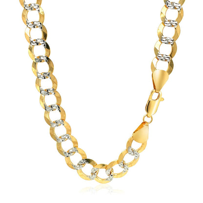 8.2 mm 14k Two Tone Gold Pave Curb Chain by Bids.com