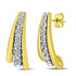 10K Yellow Gold Plated .925 Sterling Silver 0.50 Cttw Round Diamond Graduated Huggie Earrings (I-J Color, I2-I3 Clarity) by Bids.com
