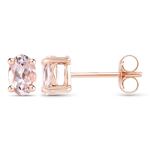 18K Rose Gold Plated 0.80 Carat Genuine Morganite .925 Sterling Silver Earrings  DestGlow
