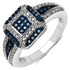 0.50 Carat Genuine Blue Diamond & White Diamond .925 Sterling Silver Ring by Bids.com