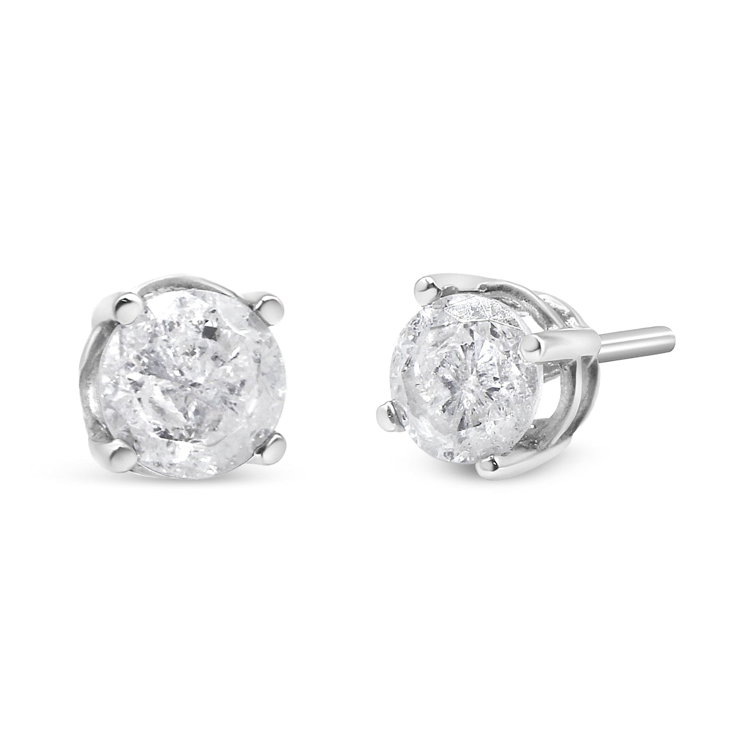 14K White Gold 3/4 Cttw Lab Grown Diamond 4-Prong Classic Stud Earrings (F-G Color, VS2-SI1 Clarity) by Bids.com