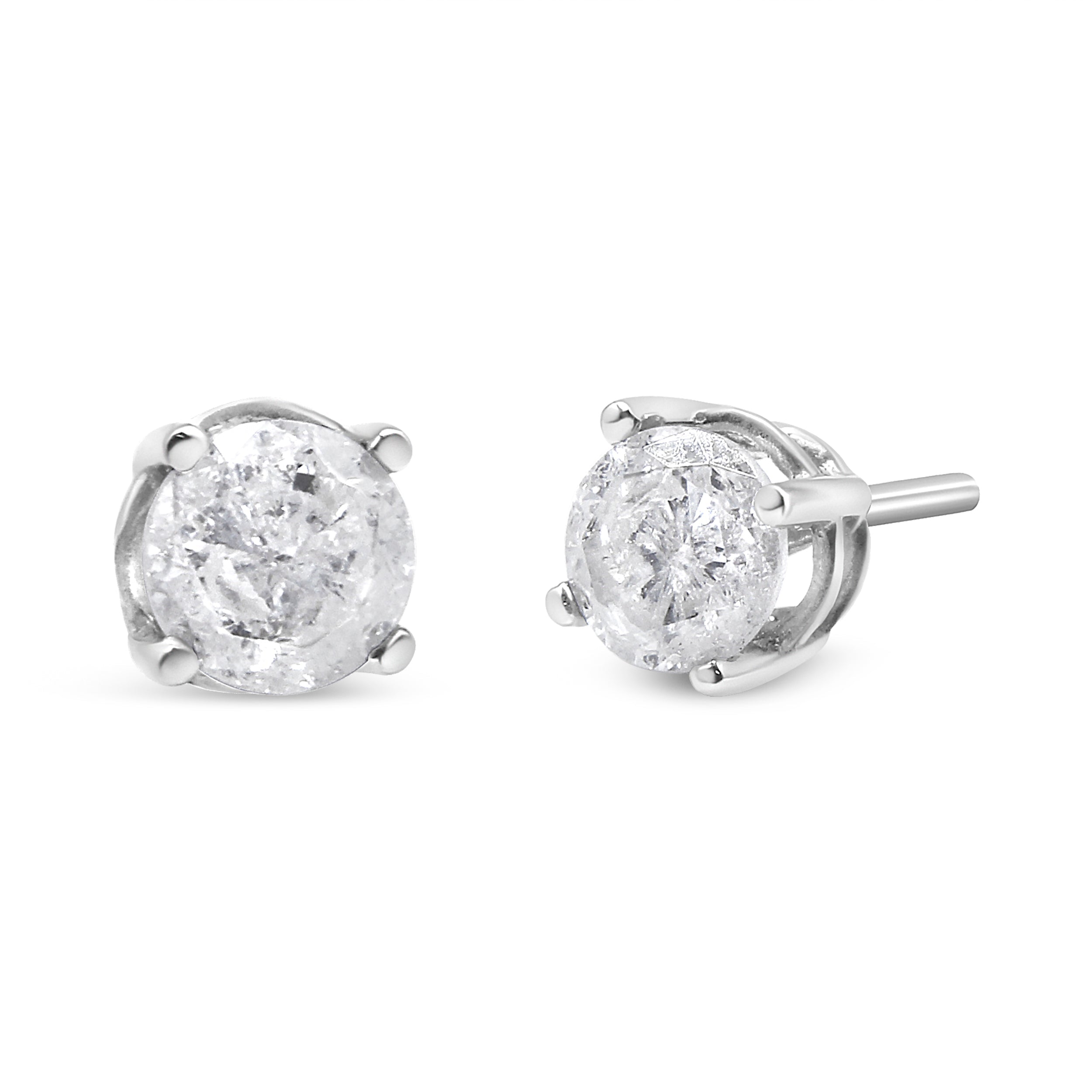 14K White Gold 3/4 Cttw Lab Grown Diamond 4-Prong Classic Stud Earrings (F-G Color, VS2-SI1 Clarity) by Bids.com