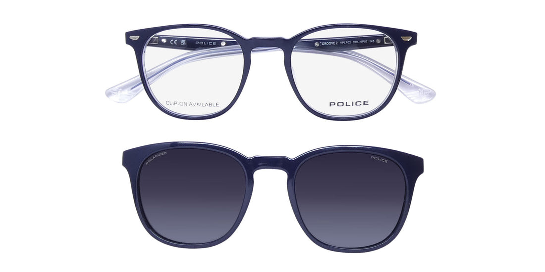 Police Vplf02 Groove 2 Clip-On Eyeglasses by ModaFrames