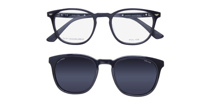 Police Vplf02 Groove 2 Clip-On Eyeglasses by ModaFrames