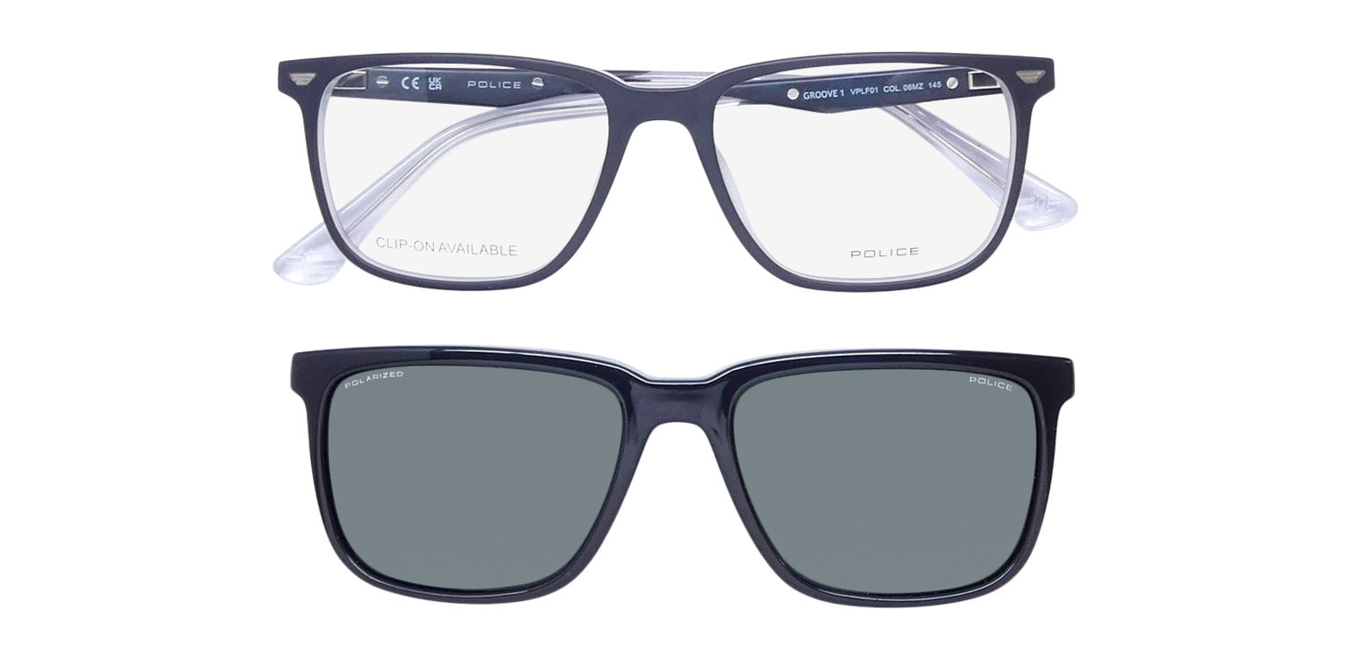 Police Vplf01 Groove 1 Clip-On Eyeglasses by ModaFrames
