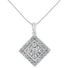 10KT White Gold 1/2 cttw Diamond Square Pendant Necklace (I-J Color, I2-I3 Clarity) by Bids.com