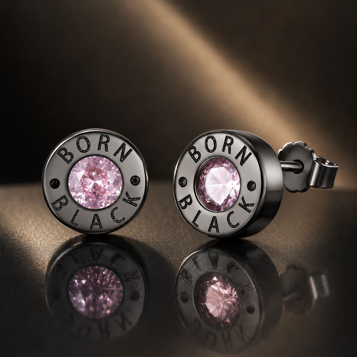 925 Sterling Silver Earrings with Black Gold Plating and CZ  DestGlow