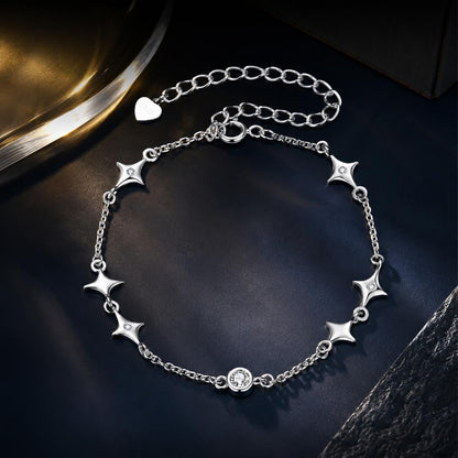 925 Sterling Silver 15+6cm Pavé Setting CZ Bracelet for Women  DestGlow