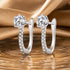 925 Sterling Silver Earrings with Pavé Setting CZ, Platinum Plated, 16x5.5mm for Women  DestGlow