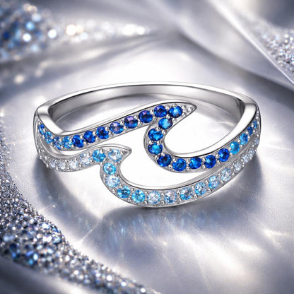 925 Sterling Silver Size 6.0 White Gold Plated CZ Ring for Women by Bids.com