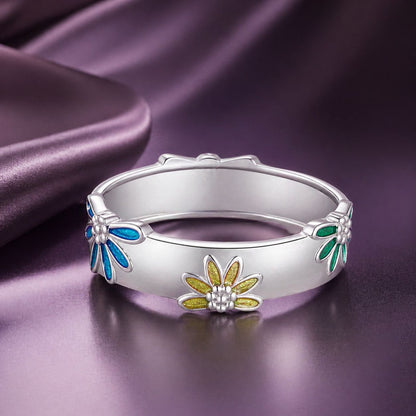 925 Sterling Silver Enamel Ring Size 6.0 for Women  DestGlow