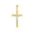 14k Two Tone Gold High Polish Diamond Cut Cross Pendant  DestGlow