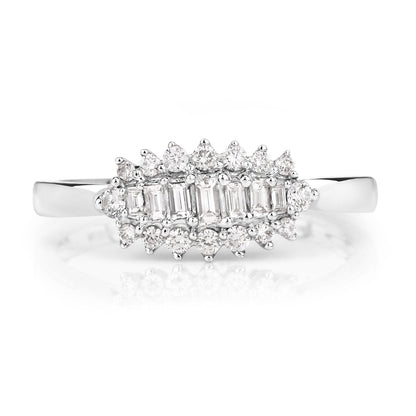 0.37 Carat Genuine White Diamond 14K White Gold Ring (E-F Color, VS-SI Clarity) by Bids.com