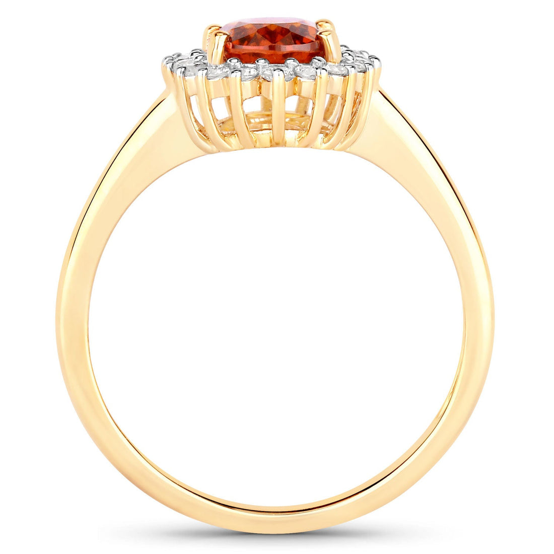 1.87 Carat Genuine Spessartite Garnet and White Diamond 14K Yellow Gold Ring by Bids.com