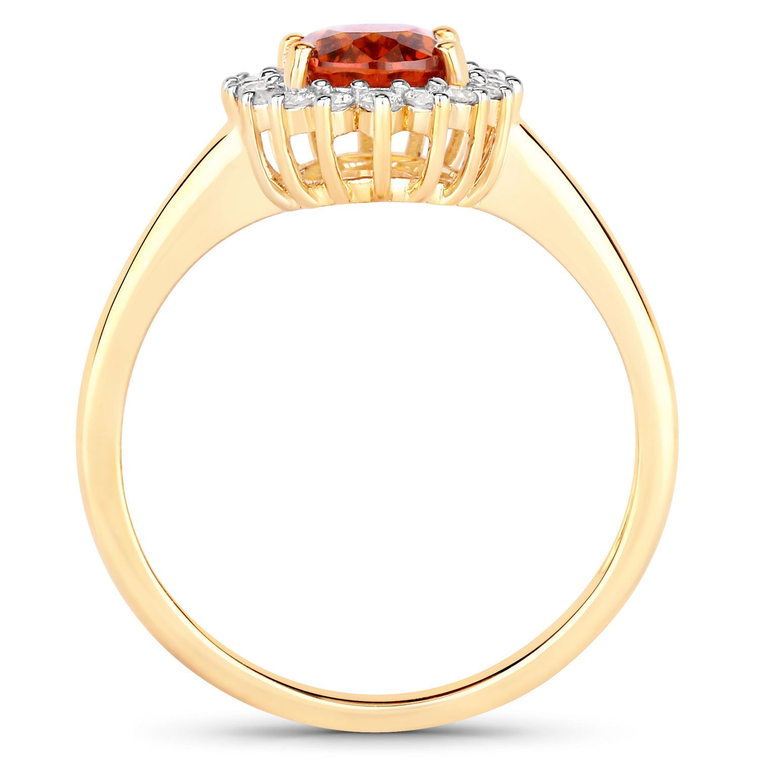 1.87 Carat Genuine Spessartite Garnet and White Diamond 14K Yellow Gold Ring by Bids.com