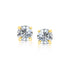 14k Yellow Gold Stud Earrings with White Hue Faceted Cubic Zirconia by Bids.com