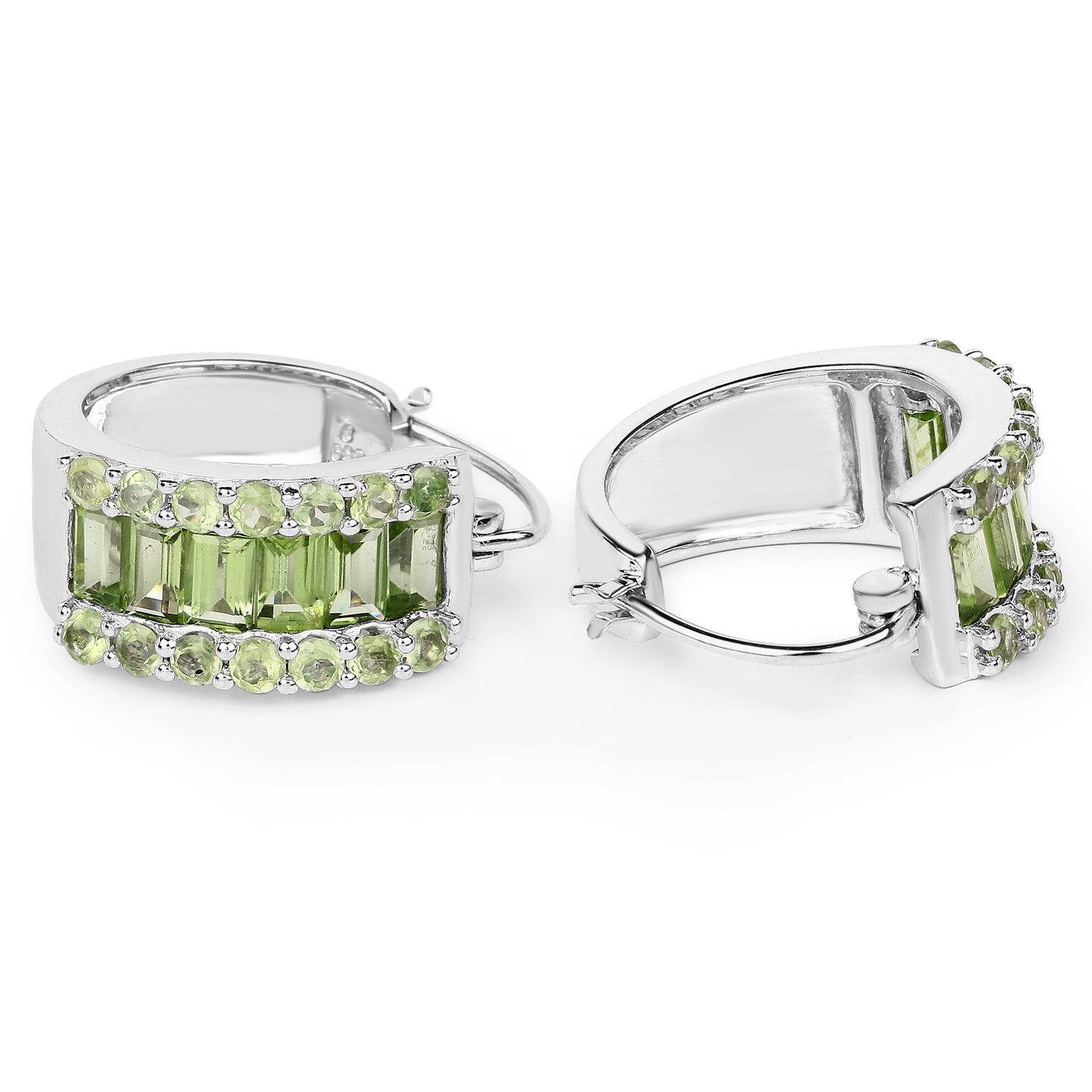 4.96 Carat Genuine Peridot .925 Sterling Silver Earrings  DestGlow
