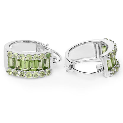 4.96 Carat Genuine Peridot .925 Sterling Silver Earrings  DestGlow