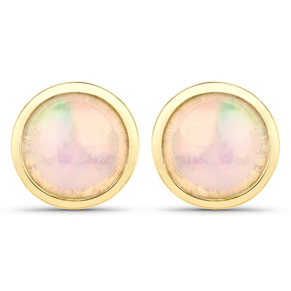 1.00 Carat Genuine Ethiopian Opal .925 Sterling Silver Earrings  DestGlow
