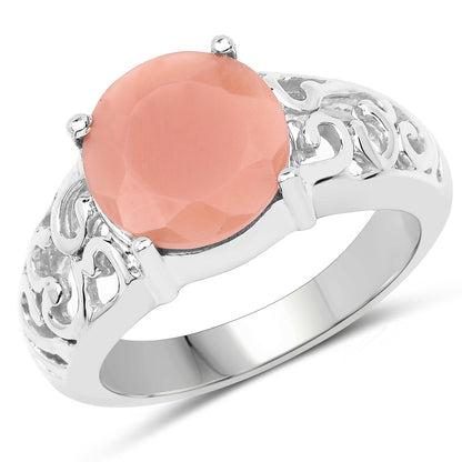 3.30 Carat Genuine Peach Moonstone .925 Sterling Silver Ring by Bids.com