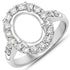0.60 Carat Genuine White Diamond 14K White Gold Semi Mount Ring - holds 10x8mm Oval Gemstone by Bids.com