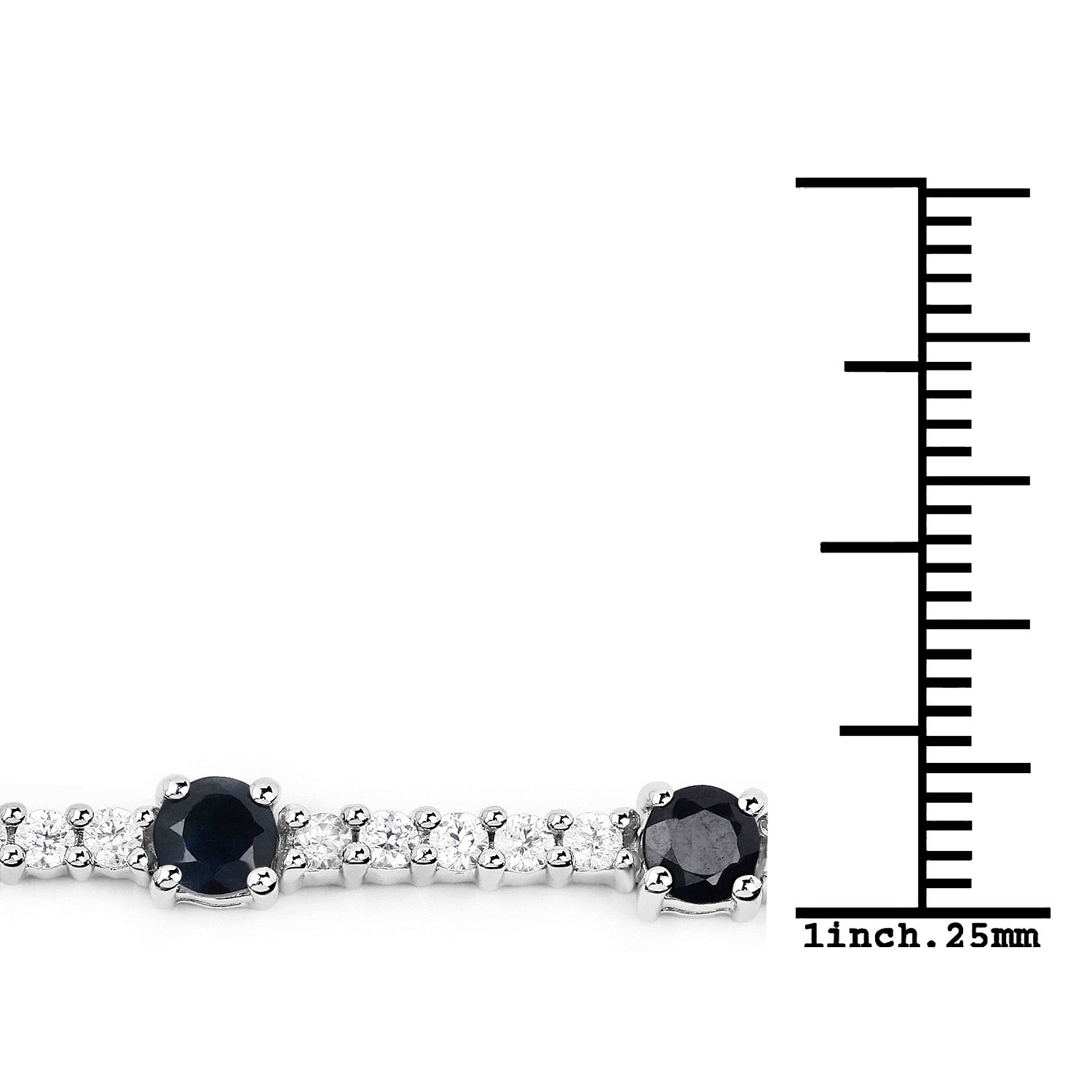 6.21 Carat Genuine Blue Sapphire and White Zircon .925 Sterling Silver Bracelet by Bids.com