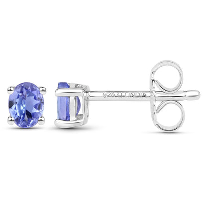 0.40 Carat Genuine Tanzanite .925 Sterling Silver Earrings  DestGlow