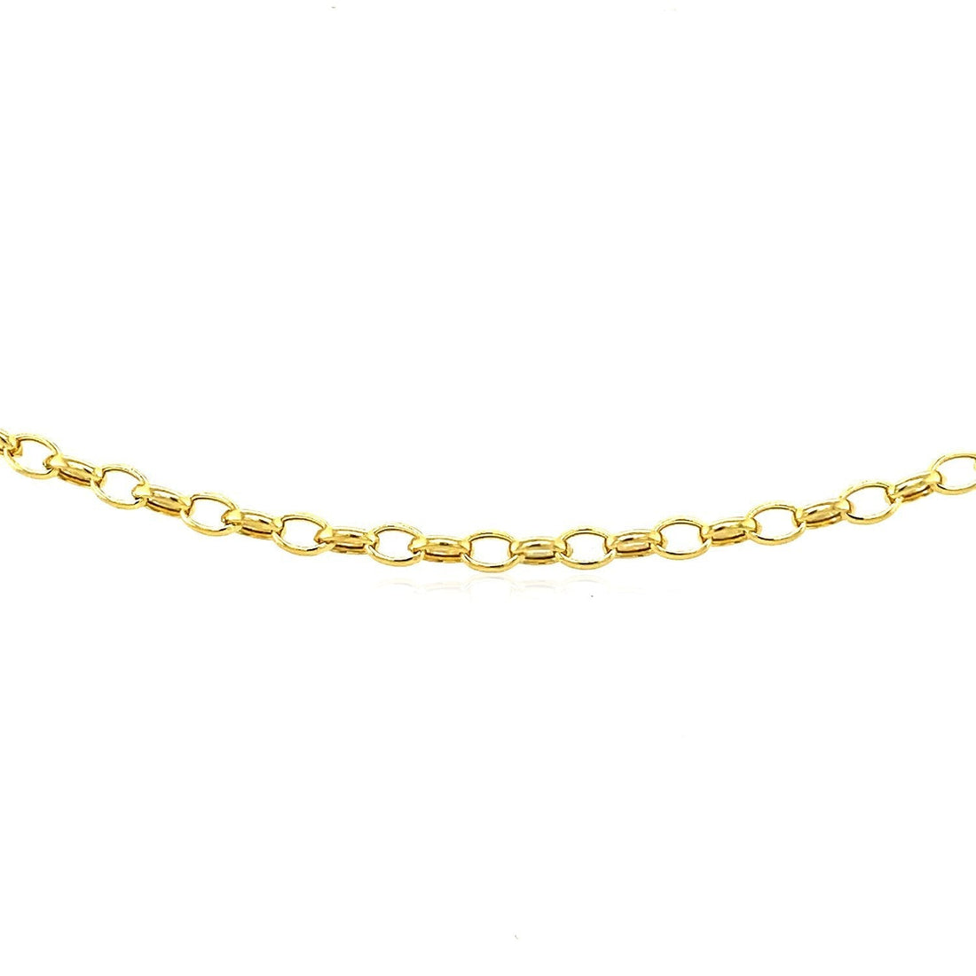 3.2mm 14k Yellow Gold Oval Rolo Bracelet  DestGlow
