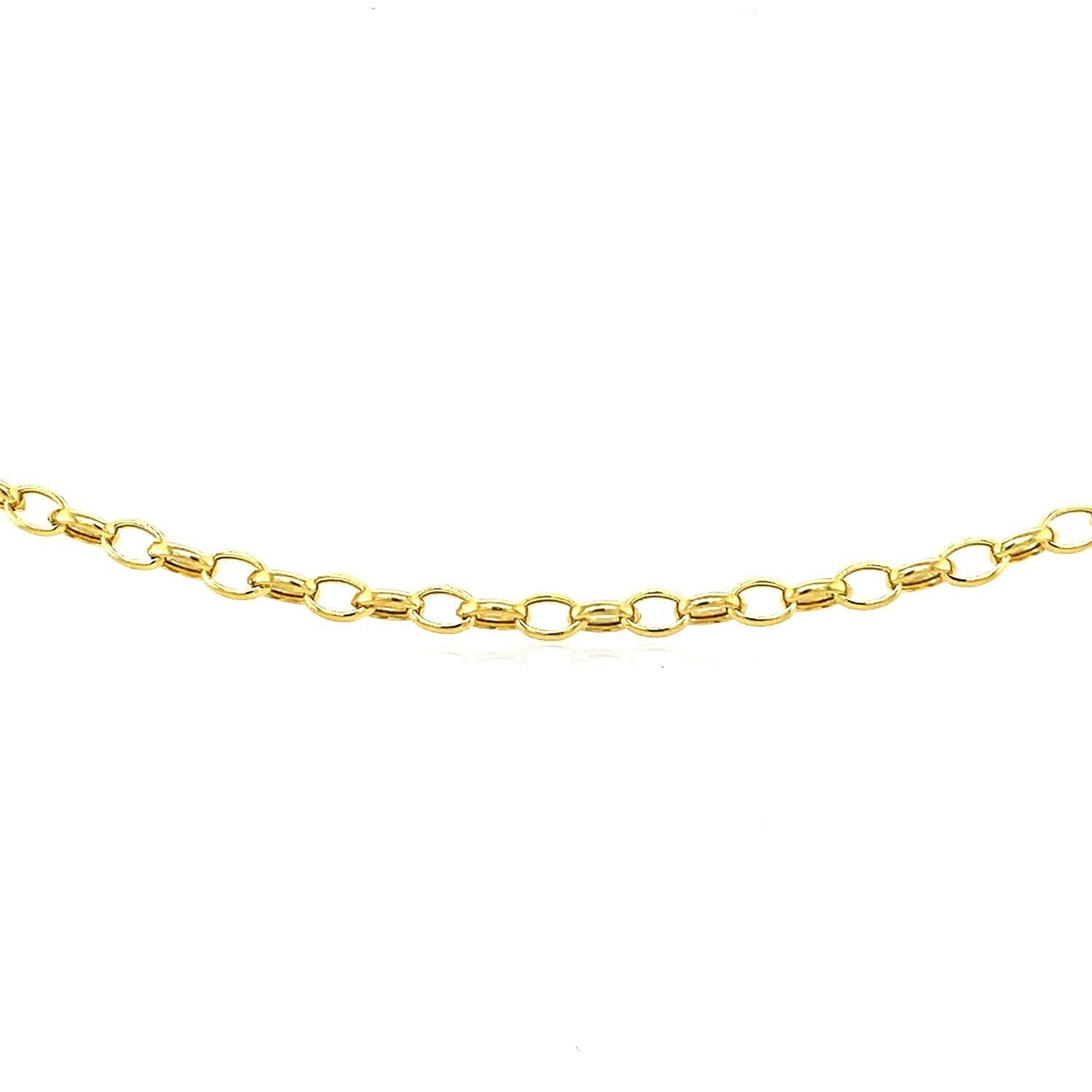 3.2mm 14k Yellow Gold Oval Rolo Bracelet  DestGlow