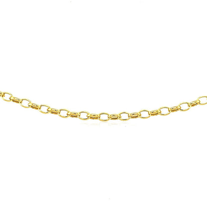3.2mm 14k Yellow Gold Oval Rolo Bracelet  DestGlow