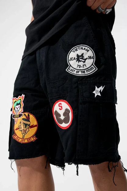 Jordan Craig War Angel Cargo Shorts - Black by Denim Exchange