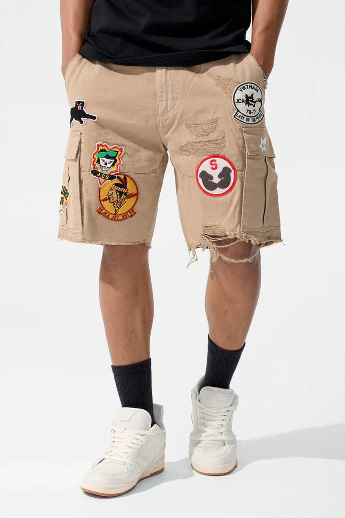 Jordan Craig War Angel Cargo Shorts - Khaki by Denim Exchange