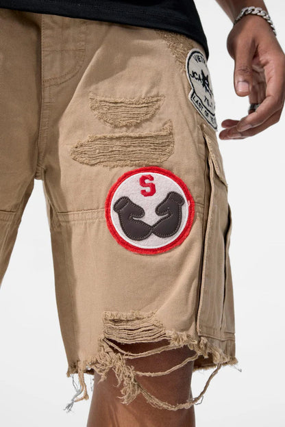 Jordan Craig War Angel Cargo Shorts - Khaki by Denim Exchange
