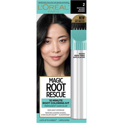 L'Oreal Paris Magic Root Rescue 10 Minute Hair Coloring, 2 Black, 1 Kit