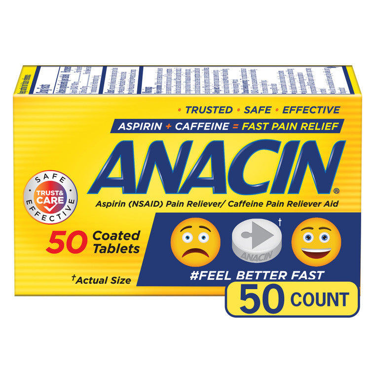 Anacin Aspirin &amp; Caffeine Pain Reliever Tablets by Pasteur Pharmacy