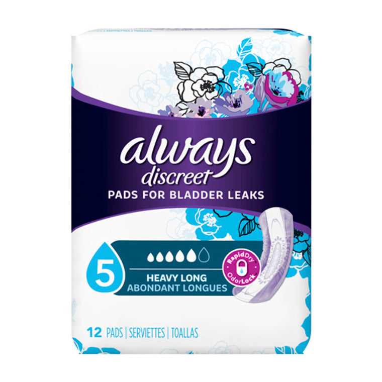Always Discreet Maximum Absorbency Long Length Incontinence Pads 