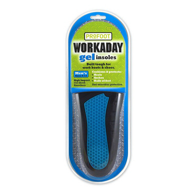 Workaday Gel Insoles for Men – All-Day Comfort &amp; Shock Absorption, 1 Pair by Pasteur Pharmacy