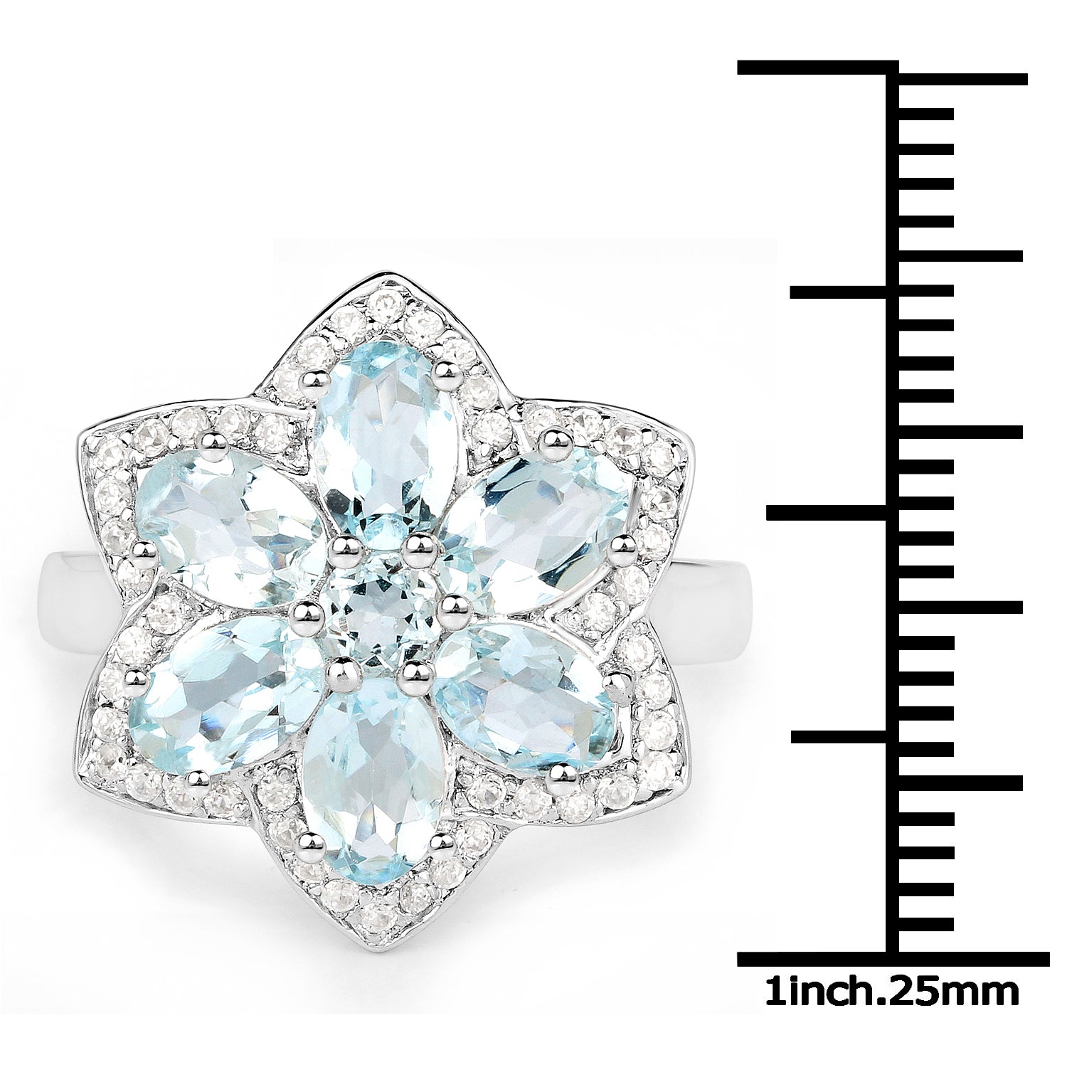 2.88 Carat Genuine Aquamarine .925 Sterling Silver Ring by Bids.com