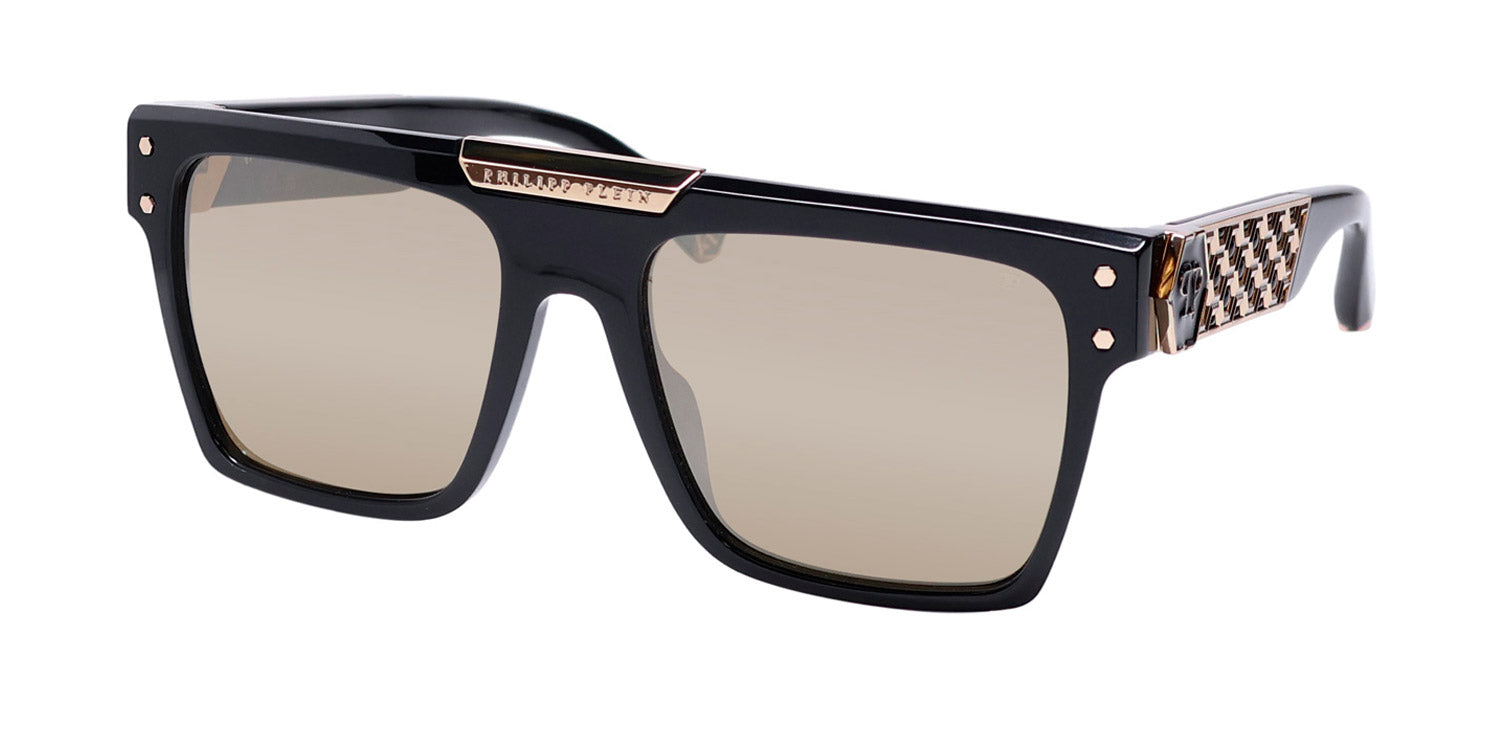 Philipp Plein Spp080 Plein Badge 23kt Gp Sunglasses by ModaFrames