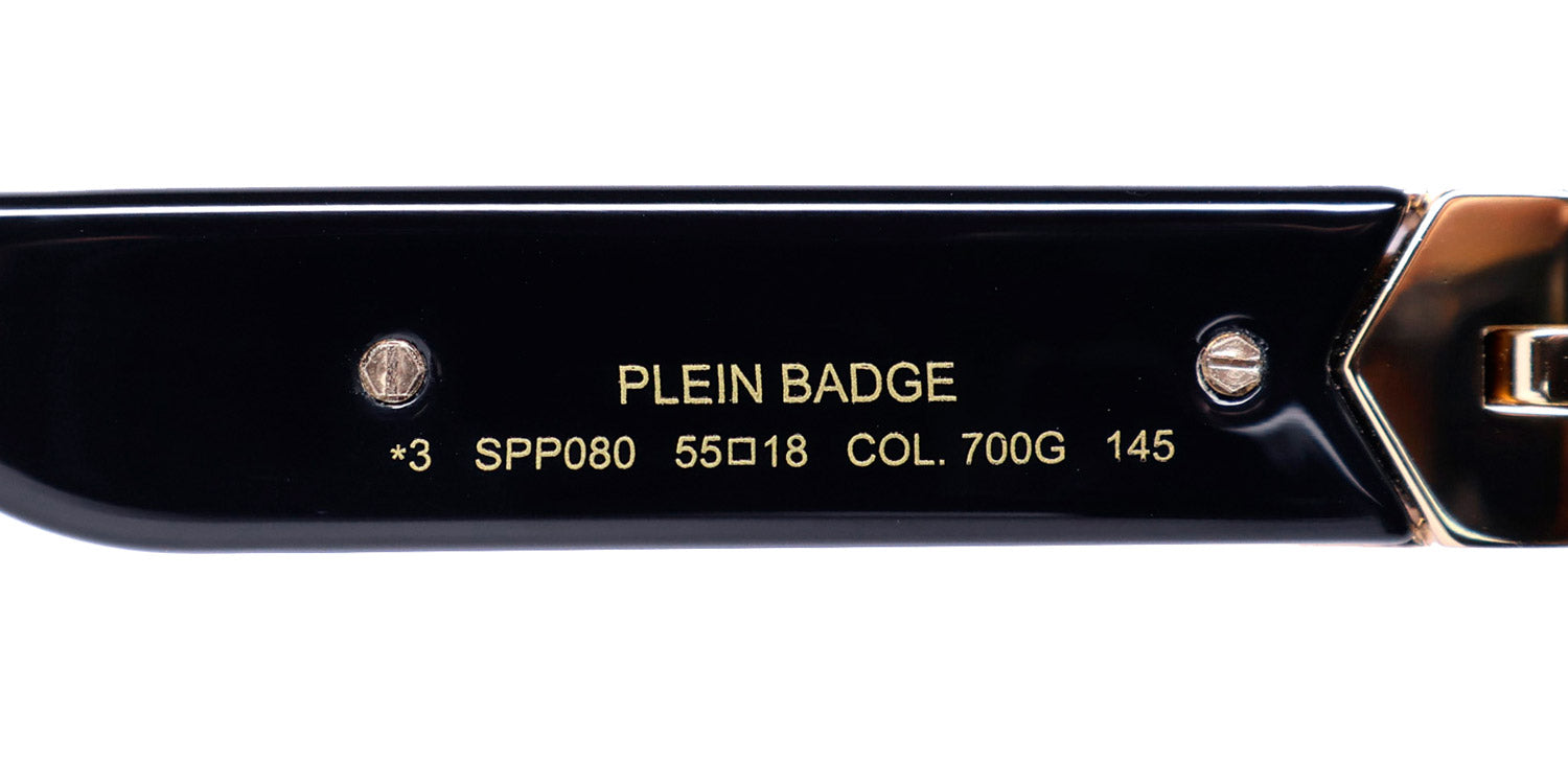 Philipp Plein Spp080 Plein Badge 23kt Gp Sunglasses by ModaFrames