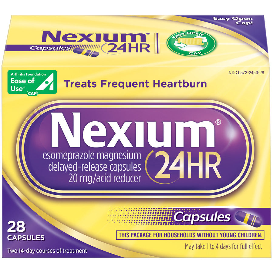 Nexium 24HR Acid Reducer, 20mg Esomeprazole Magnesium Capsules, 28 Count 
