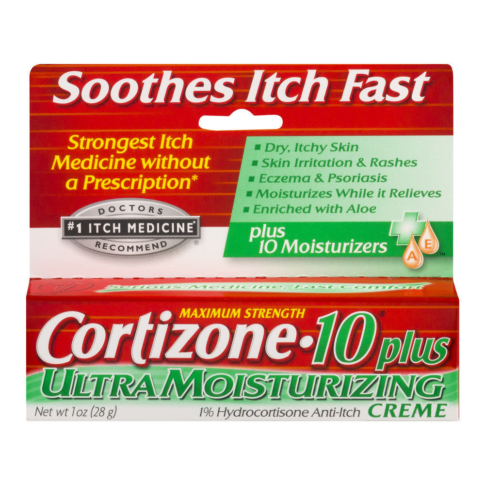 Cortizone-10 Anti Itch Creme, Maximum Strength, Plus Ultra Moisturizing 1 Oz by Pasteur Pharmacy