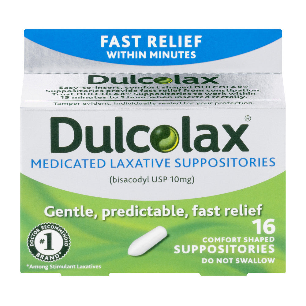 Dulcolax Suppositories, Medicated Laxative, 10 Mg, Comfort Shaped 
