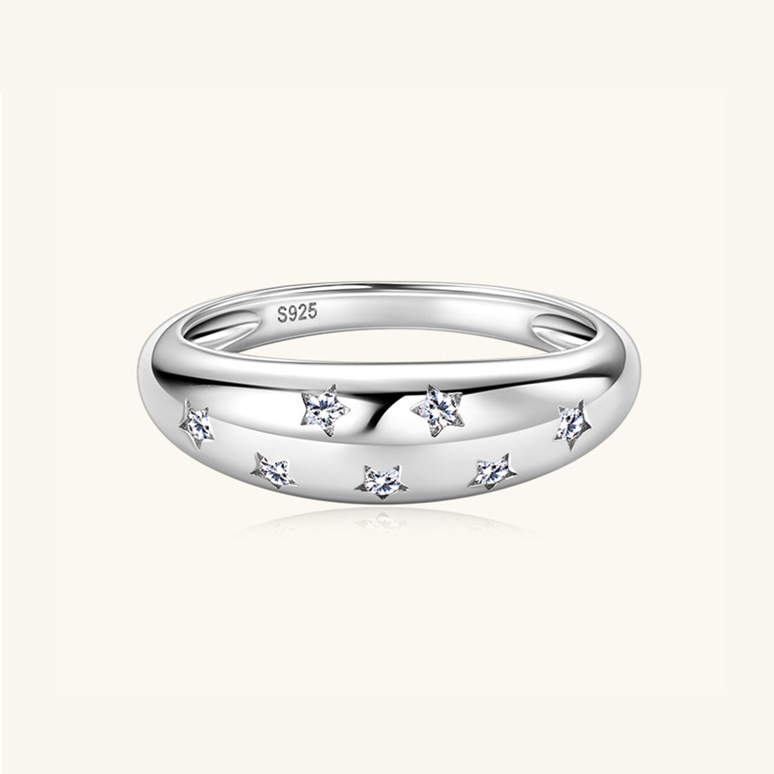 Pure Sterling Silver Inlaid Sparkala™ Star Ring - DestGlow